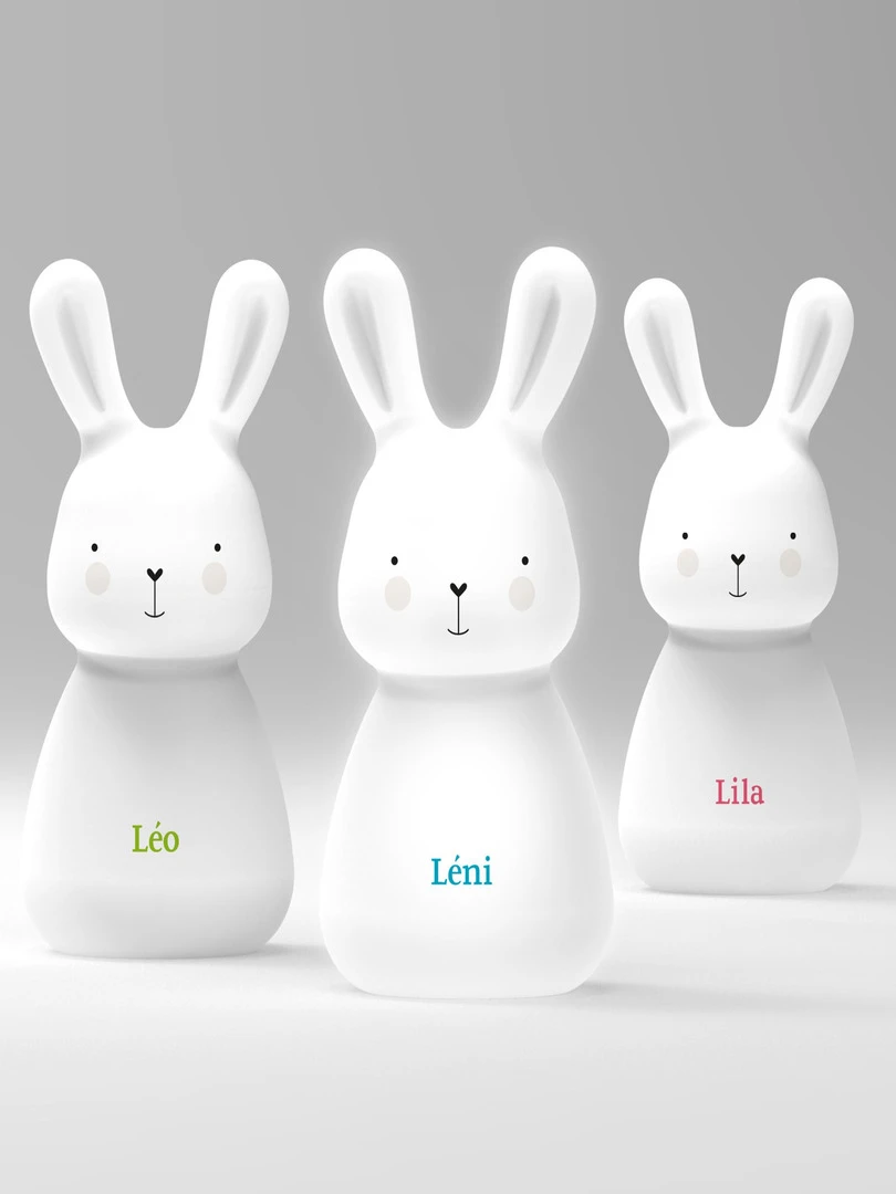 Lot de 3 veilleuses nomades lapin Léo  Léni & Lila   Blanc