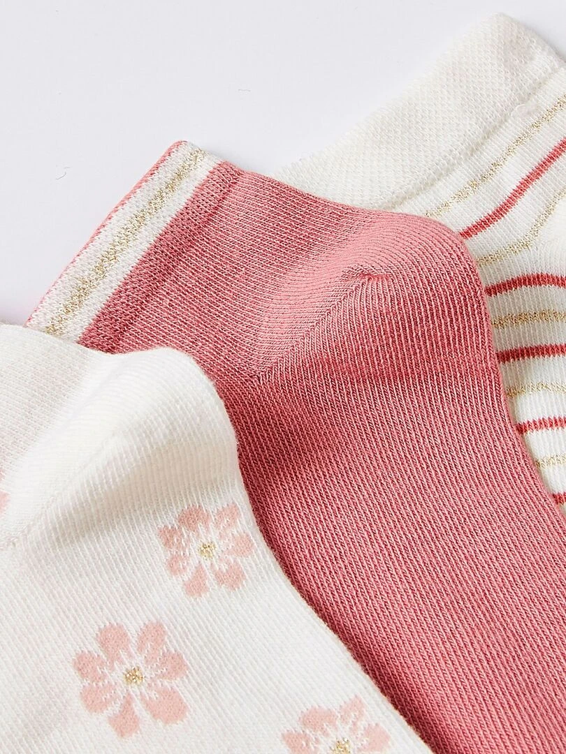 Lot de 3 socquettes fantaisie   Damart   Rose