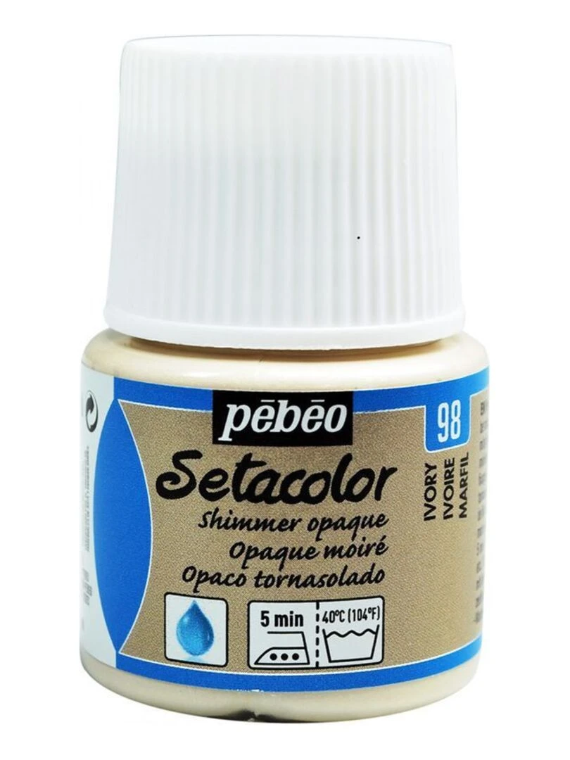 Peinture textile Setacolor opaque effet métallique   Ivoire   45 ml   N/A