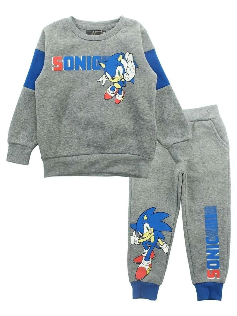 Sonic Ensemble Sweat pantalon garçon Imprimé Sonic Gris