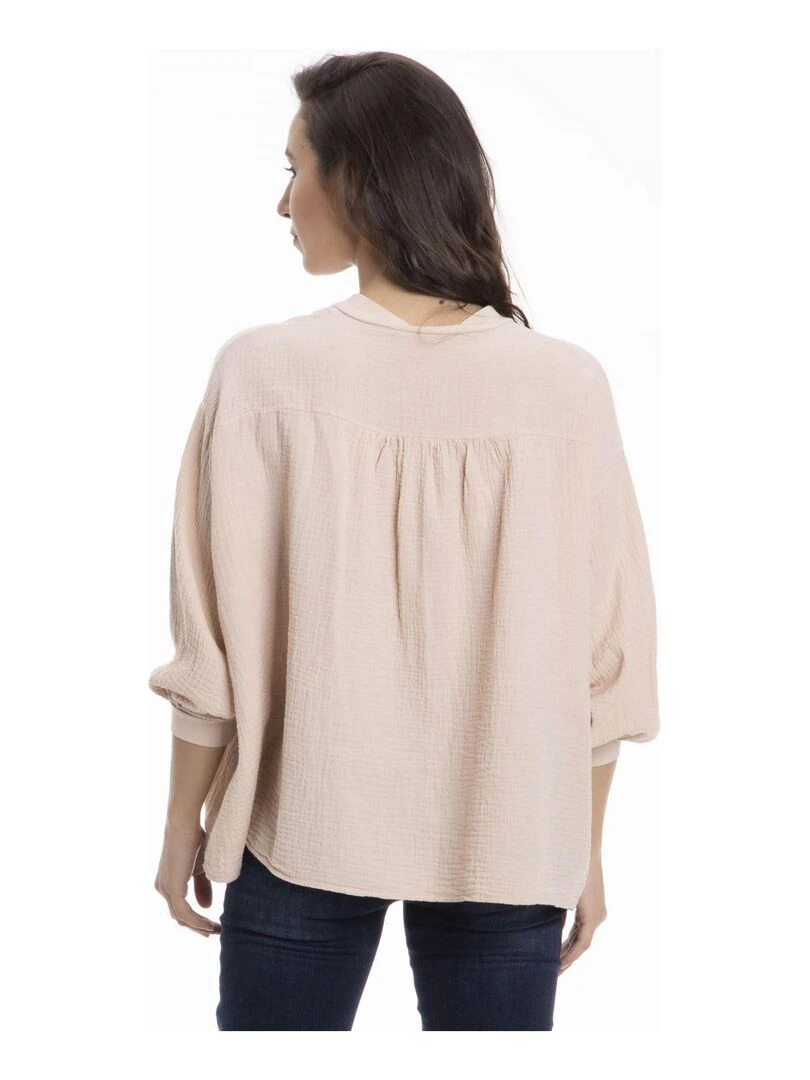 Chemisier col tunisien CHILA   Gérard Pasquier   Rose