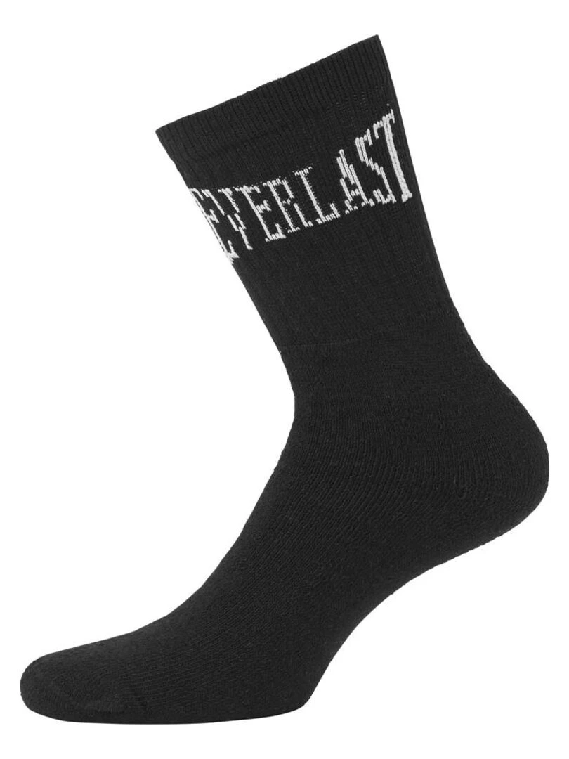 Lot de 6 Paires de Chaussettes Tennis Uni Everlast   Noir