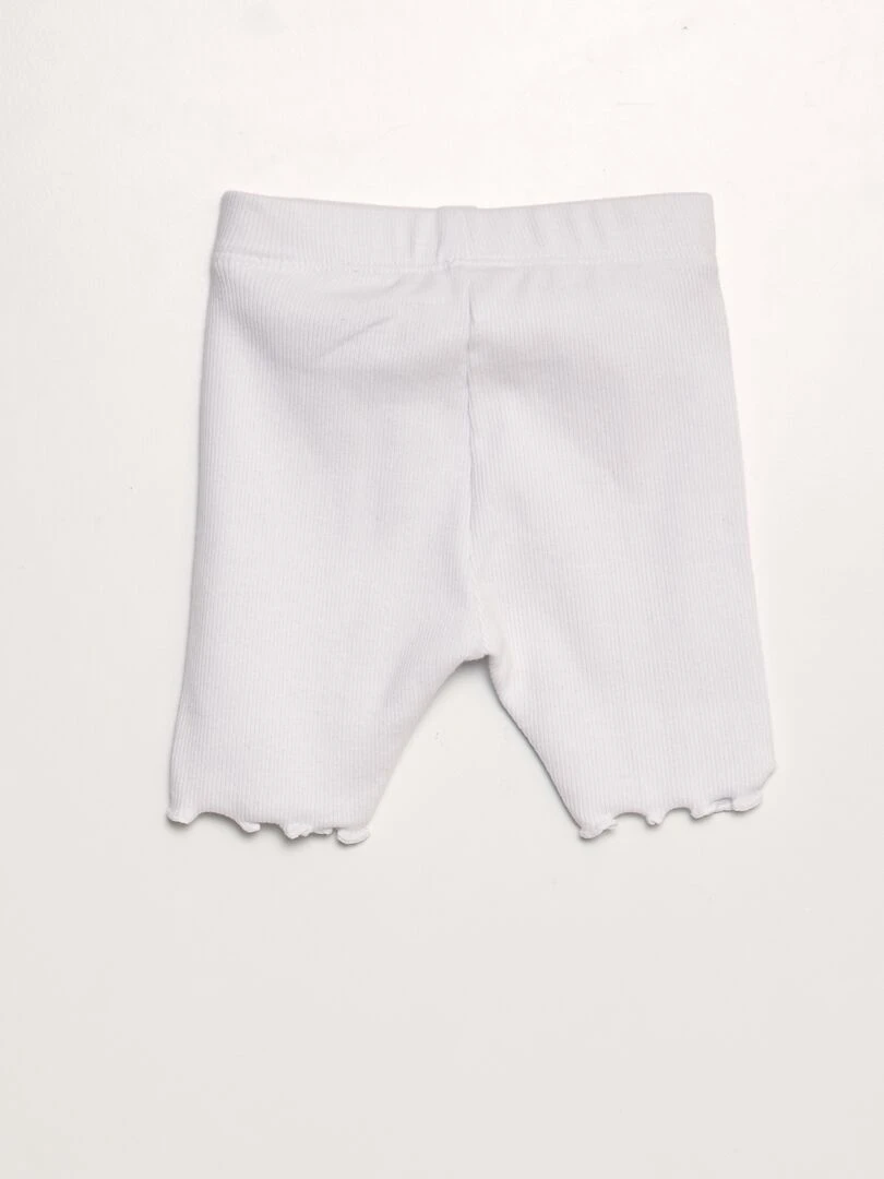 Short cycliste côtelé blanc