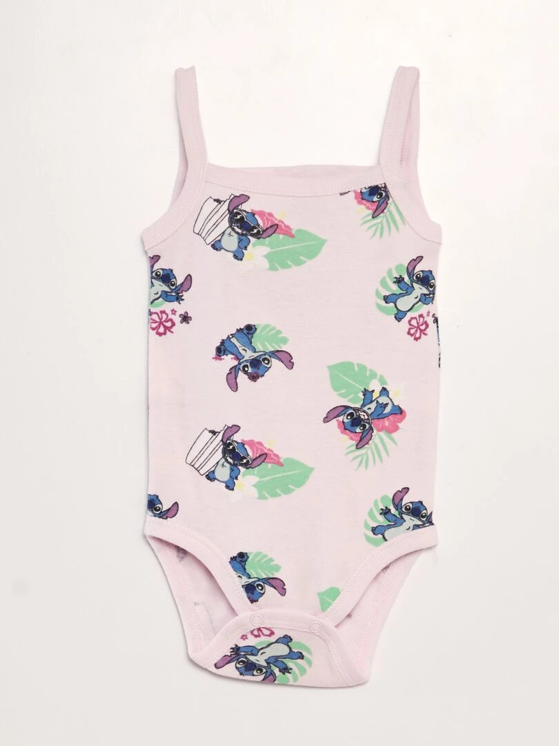 Lot de 2 bodies sans manches 'Disney' 'Stitch'   Rose/beige