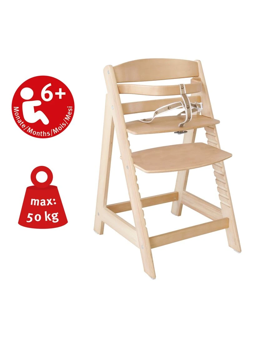 ROBA Chaise Haute Évolutive "Sit Up III" + Coussin "Little Stars"   Naturel/Gris   Beige