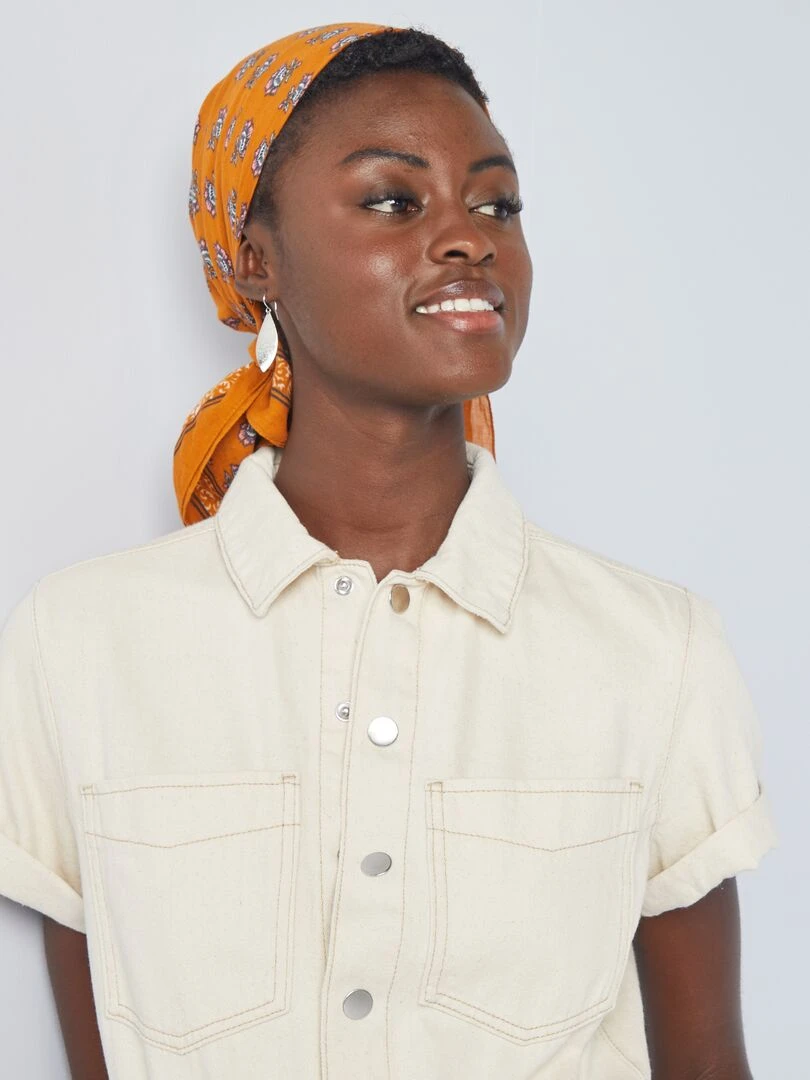 Combishort en denim   Beige