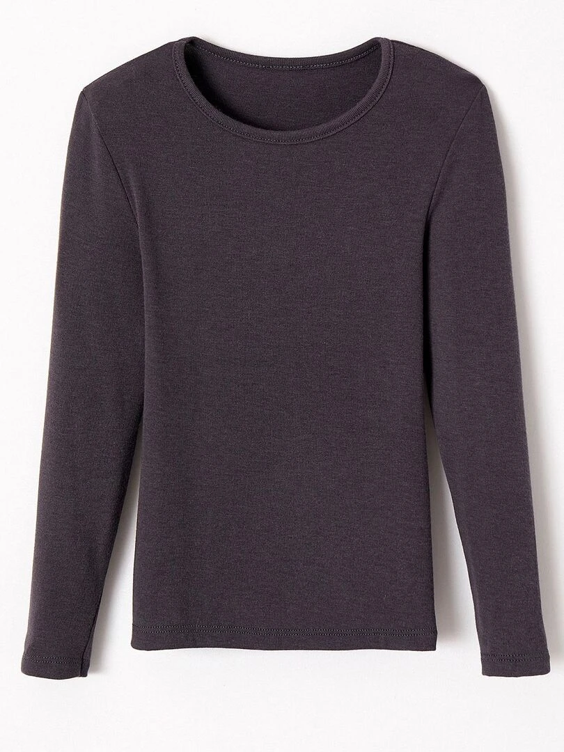 T shirt manches longues mixte Thermolactyl Sensitive Damart Gris foncé