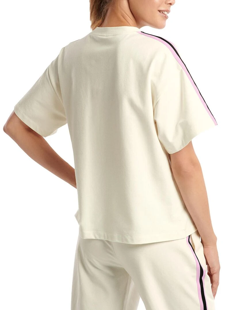 T shirt manches courtes Retromania   Ecru