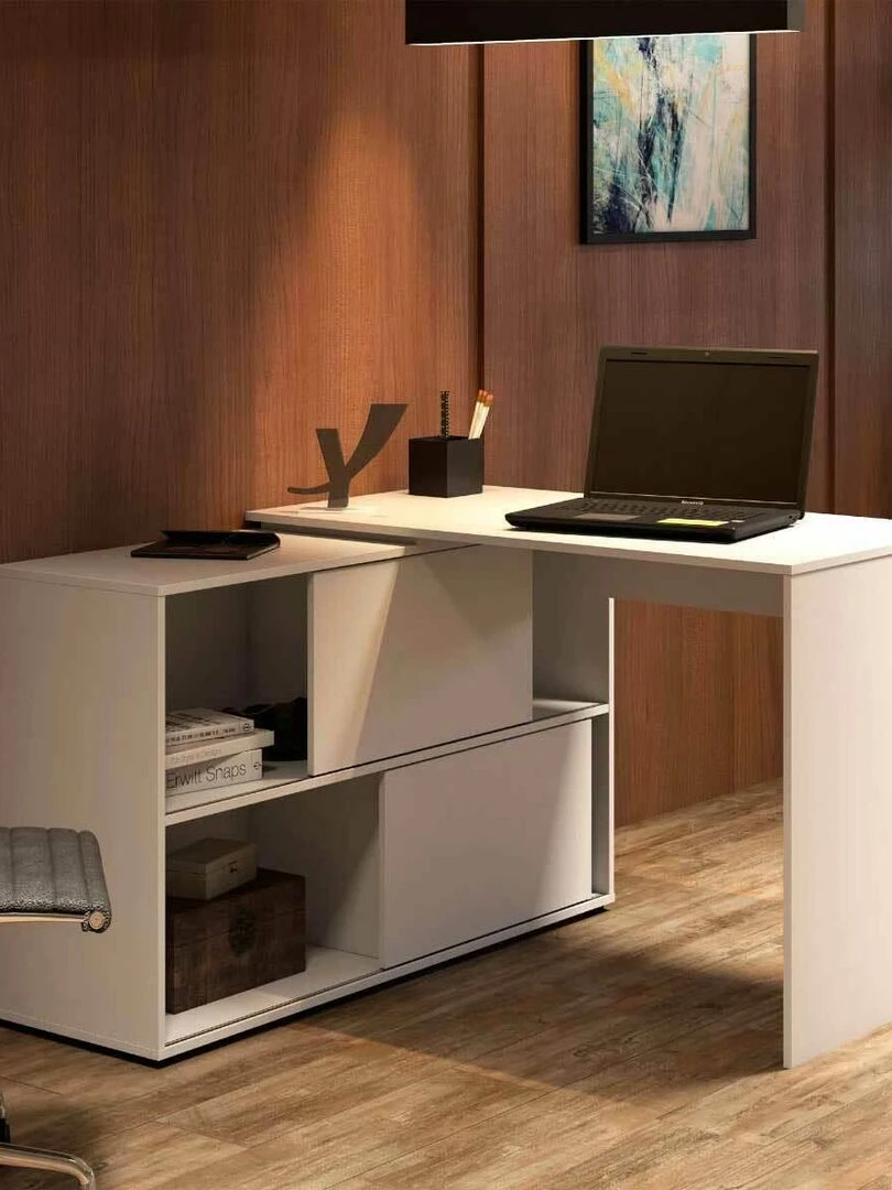 Bureau d'angle Angus   AKITEN RETAIL   Blanc Blanc
