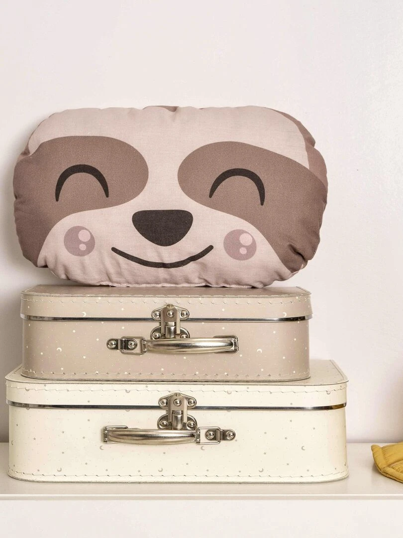 Coussin Happy sloth "Happyfriday" Blanc