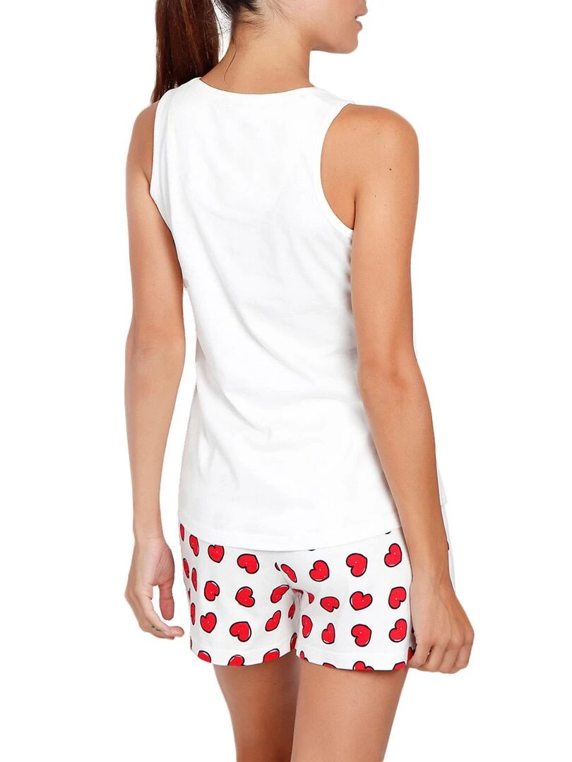 Pyjama short débardeur Love Mouse Disney ivoire Ecru