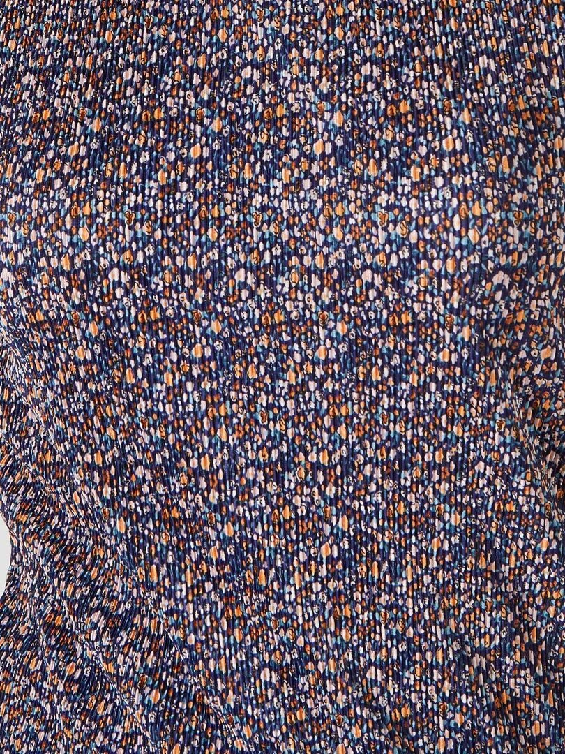 Top en maille plissée manches courtes   Damart   Bleu marine