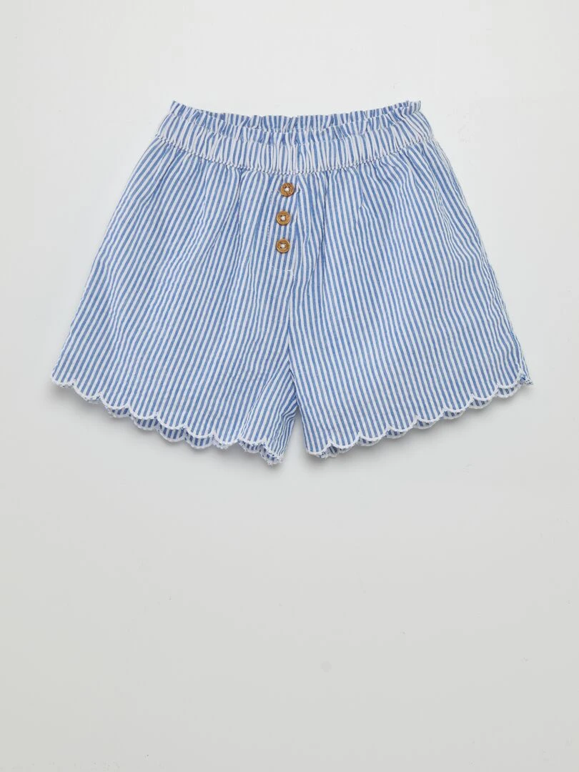 Short rayé Bleu