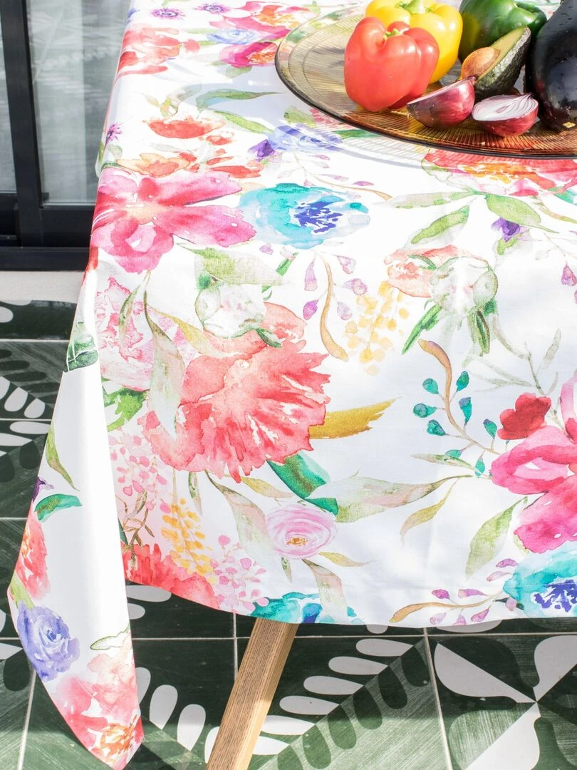 Nappe Pink bloom "Happyfriday"   Blanc