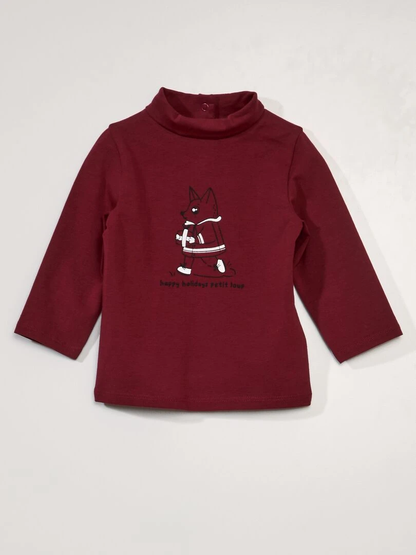 Sous pull en jersey à col montant Rouge