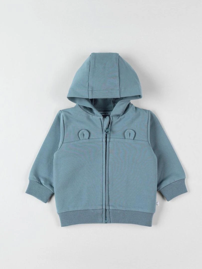 Veste sweat à capuche sauge Noukie's Bleu