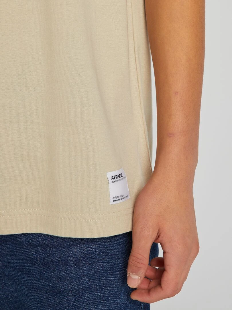 T shirt col rond en coton   Gris