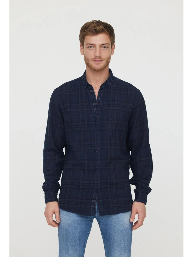 Lee Cooper   Chemise manches longues coton  DOMBRE   Bleu marine