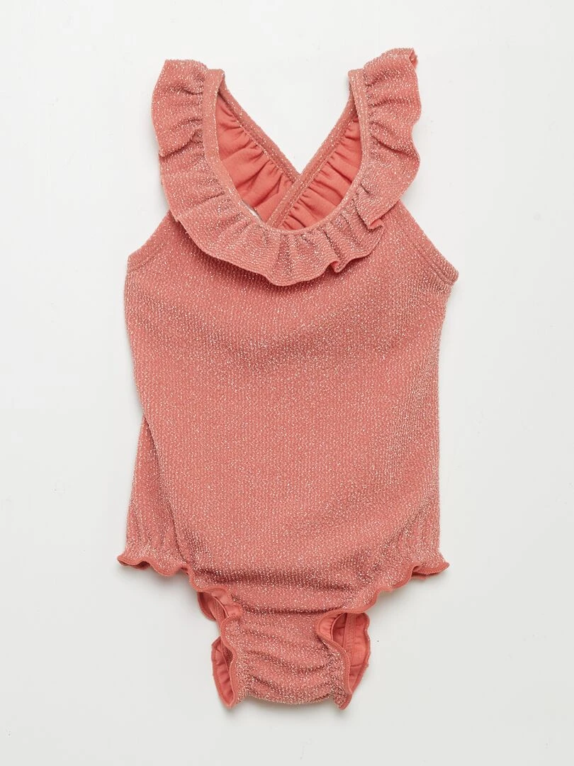 Maillot de bain 1 pièce pailletée Orange