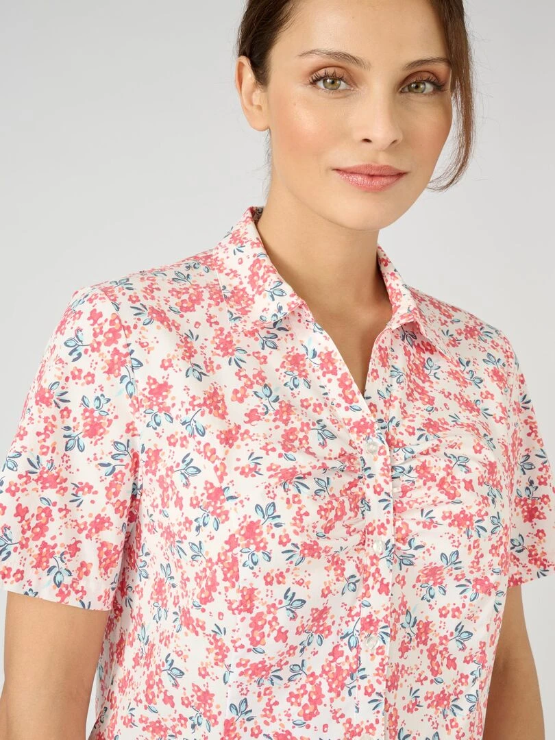 Chemisier popeline stretch Damart Blanc