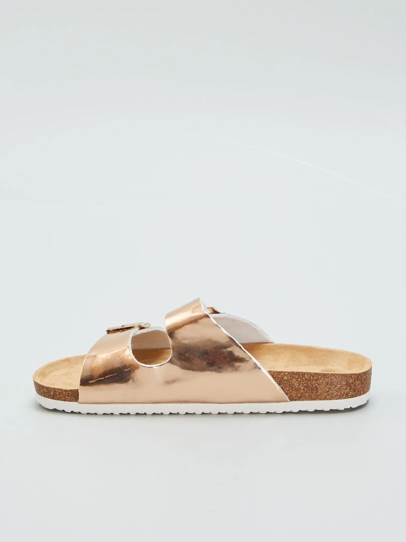 Mules avec boucles métalliques   BEIGE