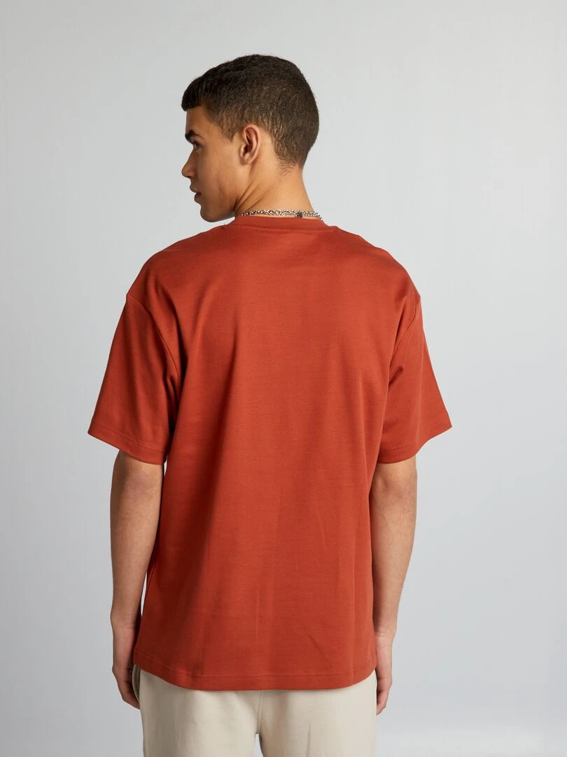 T shirt col rond en coton   Orange