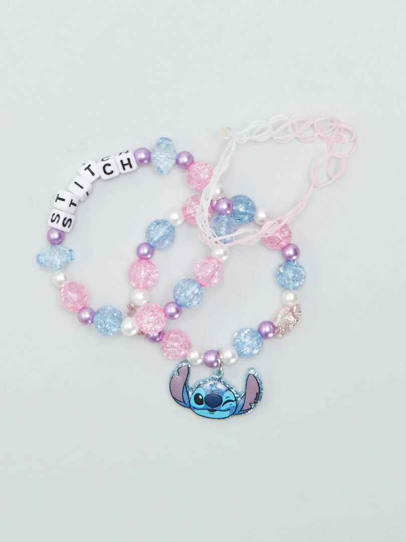 Lot de 3 bracelets 'Stitch' bleu