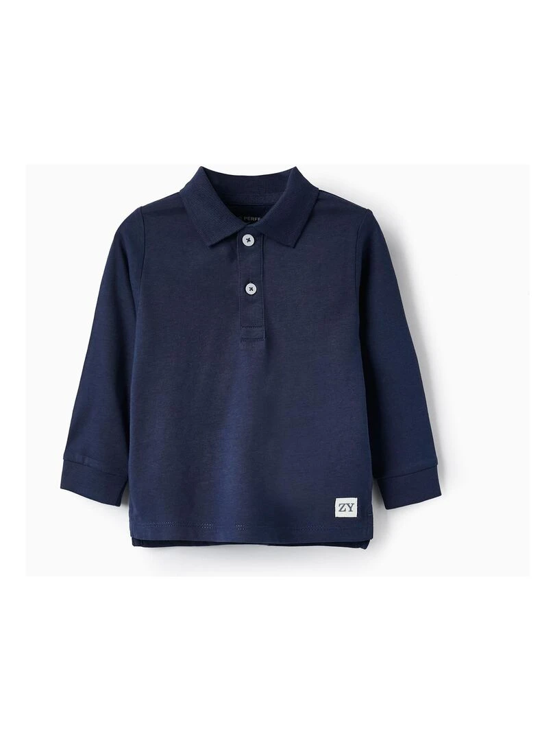Polo à manches longues en coton pour bébé garçon manches longues ROYALS OFF DUTY Bleu foncé