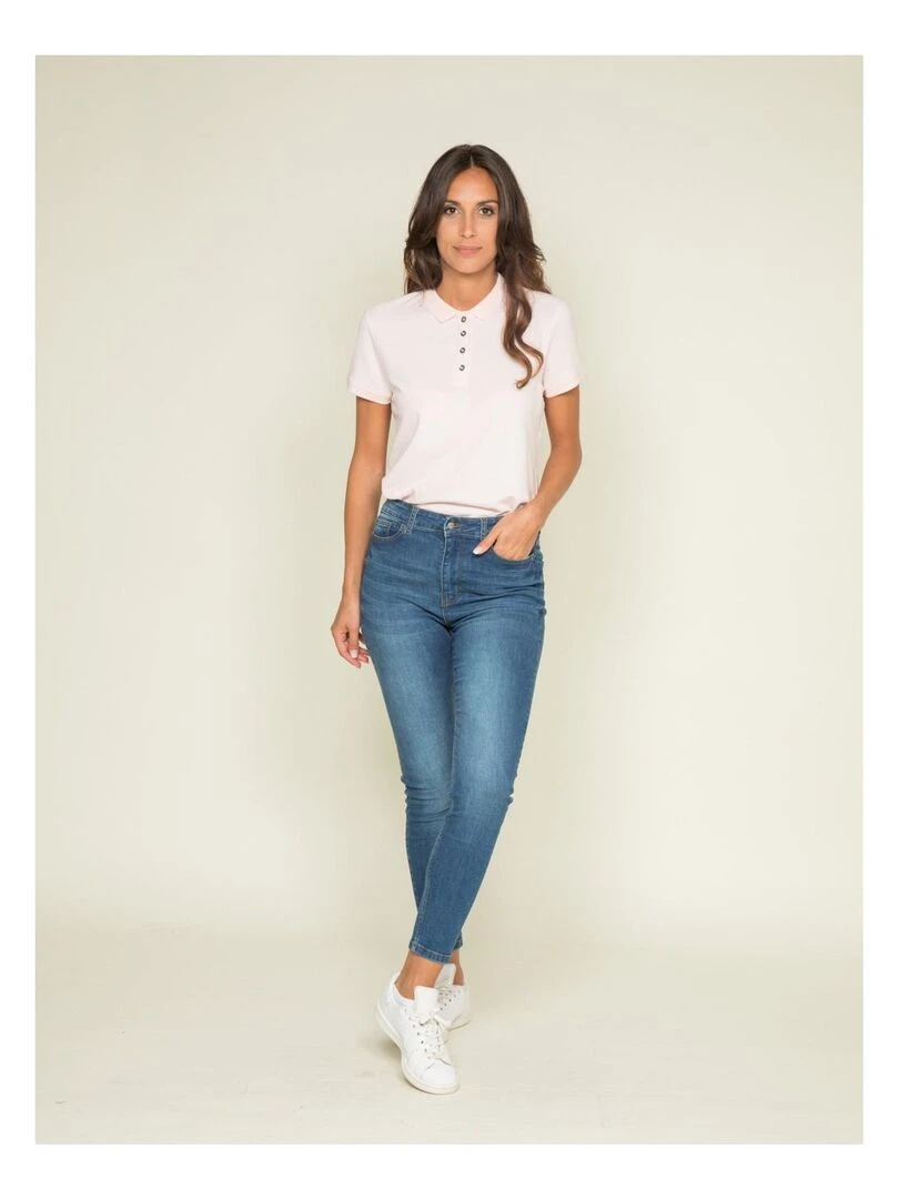 Polo manches courtes en coton piqué FOLORA   Rose