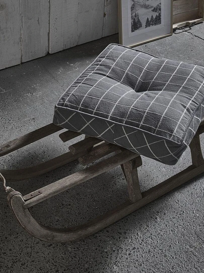 Coussin de sol imprimé 'MOUNTAIN' 'TODAY' Gris