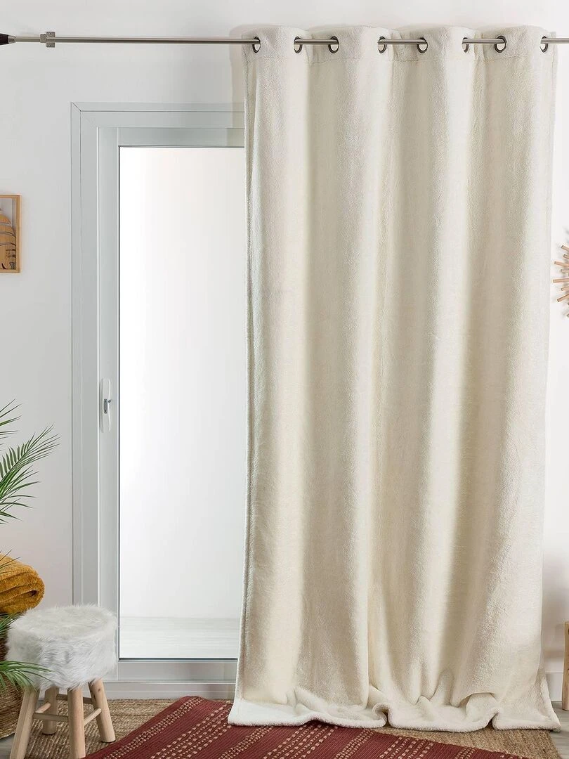 Rideau d'ameublement en imitation fourrure Blanc