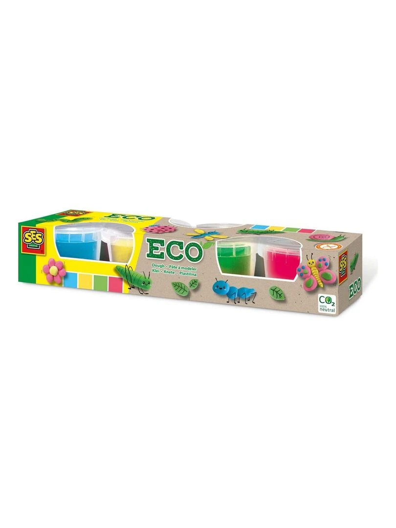 Pâte à modeler Eco : 4 pots de couleurs primaire N/A