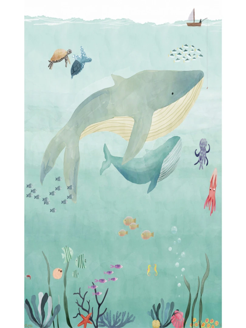 Papier peint panoramique Océan L (200 x 250 cm) Bleu