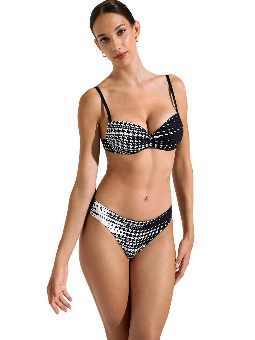Bas maillot slip de bain à nouettes amovibles Quito   Noir