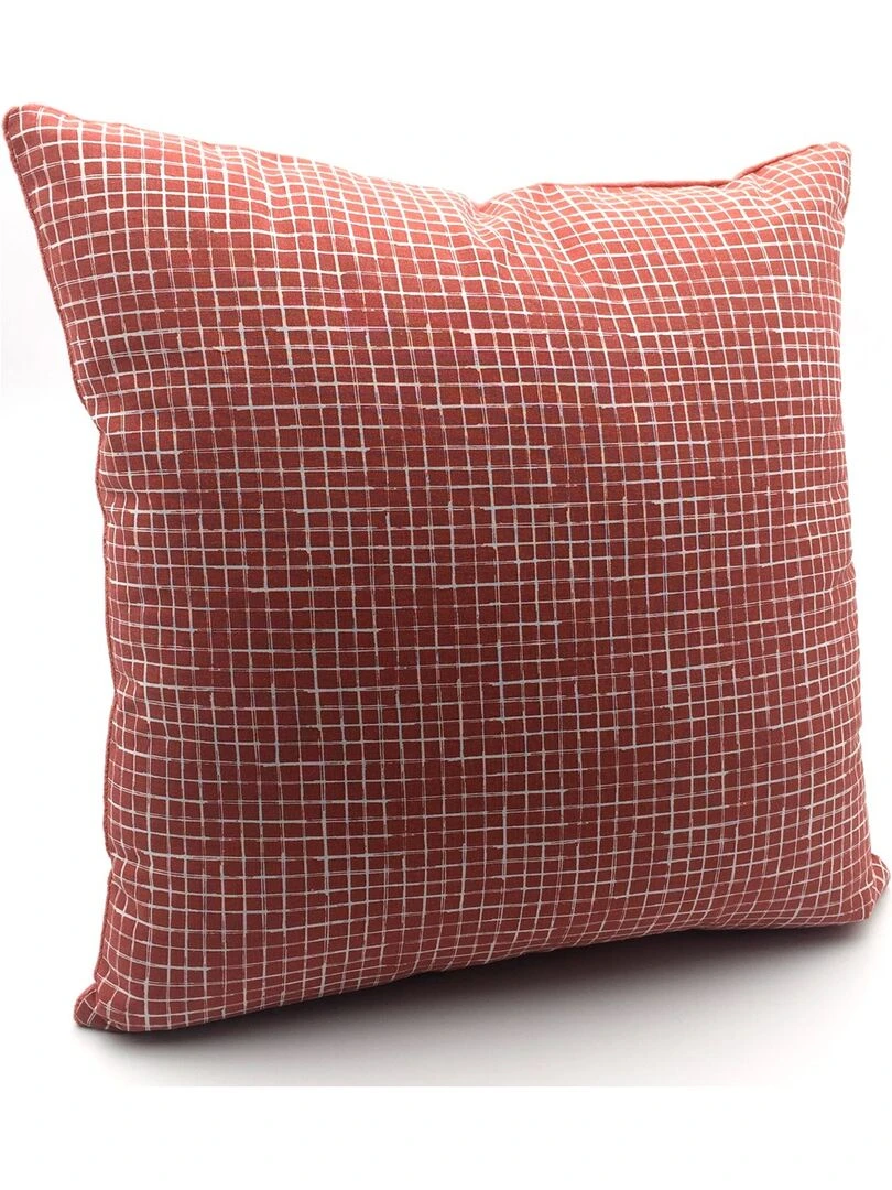 Coussin décoration imprimé carreaux 'TERRA ROSA' 'TODAY' Multicolore