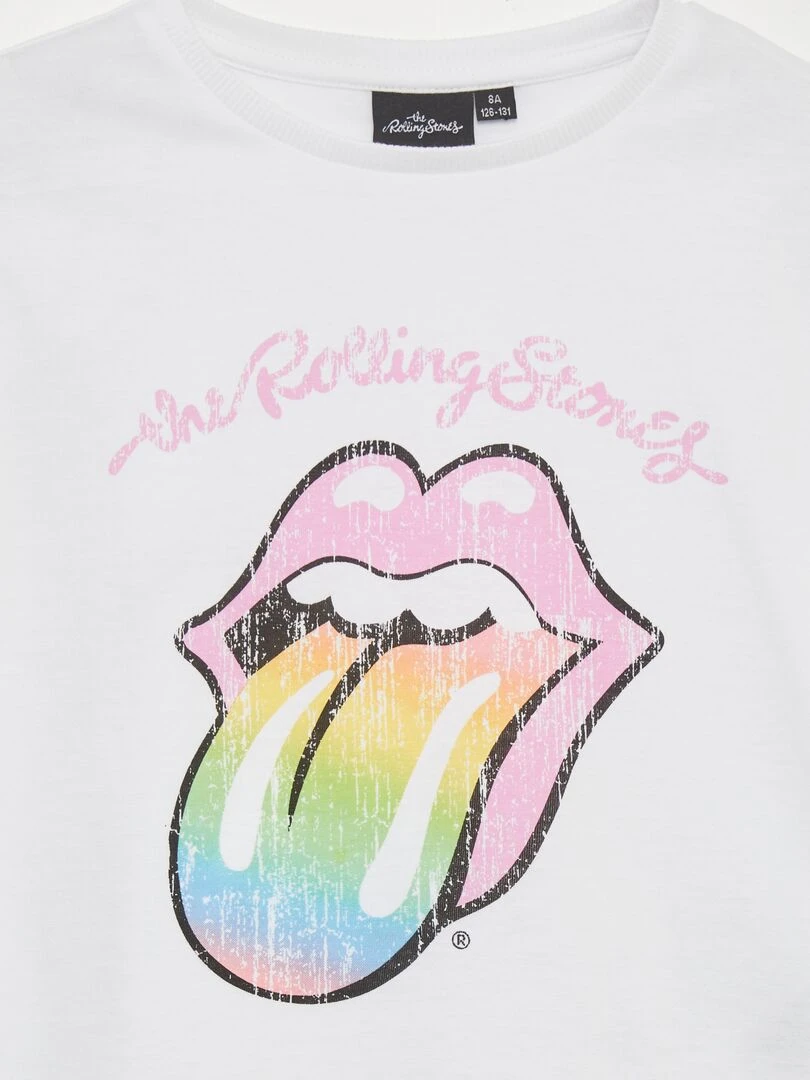 T shirt 'Rolling Stones' blanc