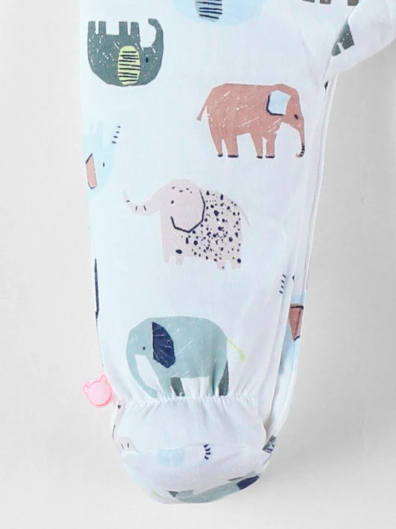 Pyjama 1 pièce imprimé éléphants en jersey    Noukie's   Beige