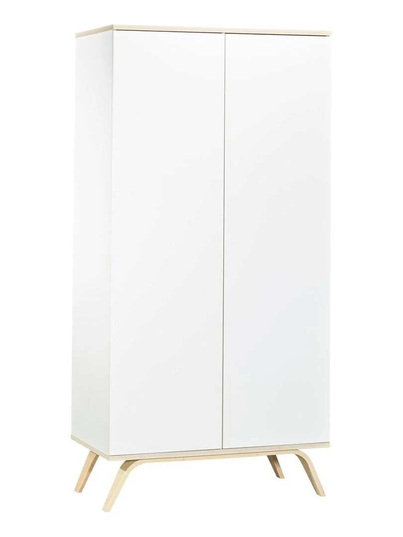 Armoire enfant 2 portes 209x102x56cm en bois blanc SAUTHON Blanc