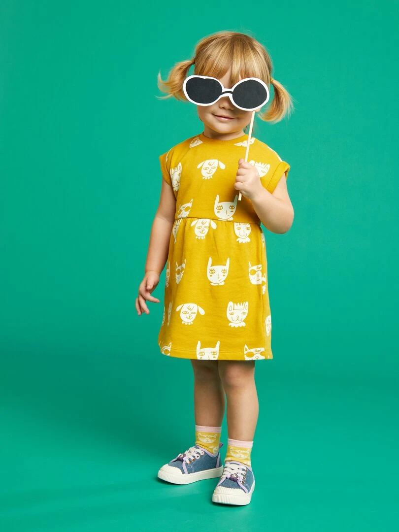 Robe en molleton X Little Bad Wolf Jaune/blanc