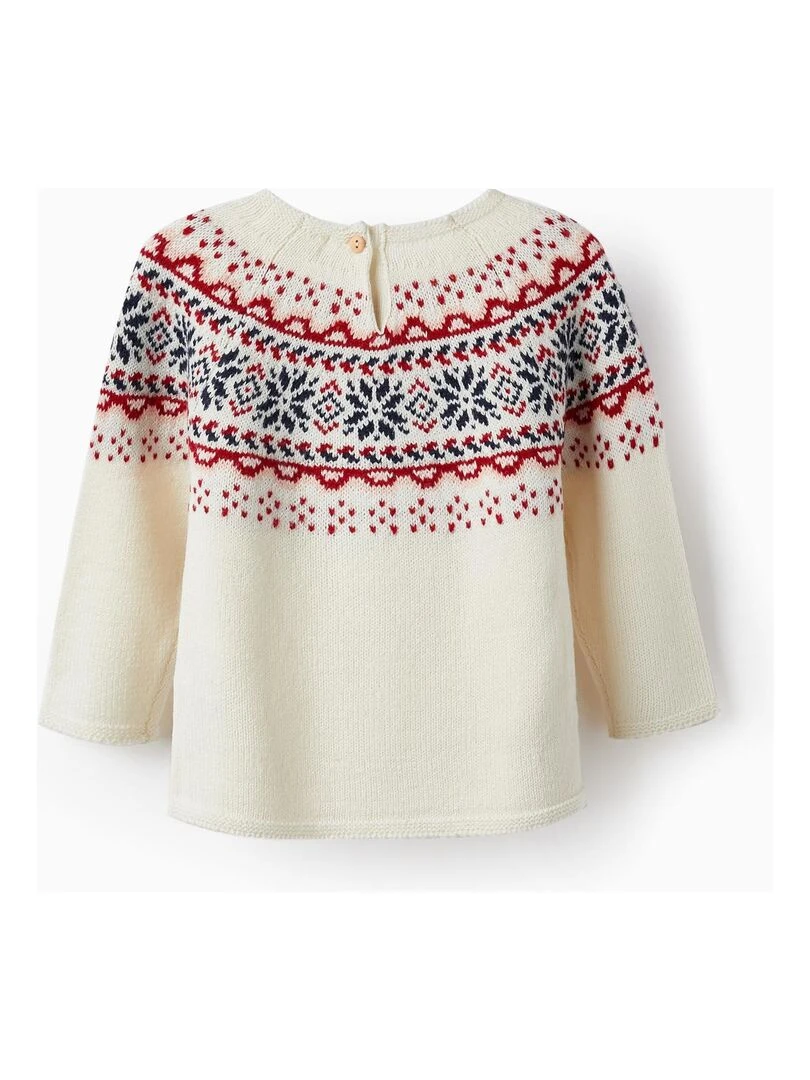Pull en Maille avec Jacquard pour Bébé Fille NOËL Rose clair