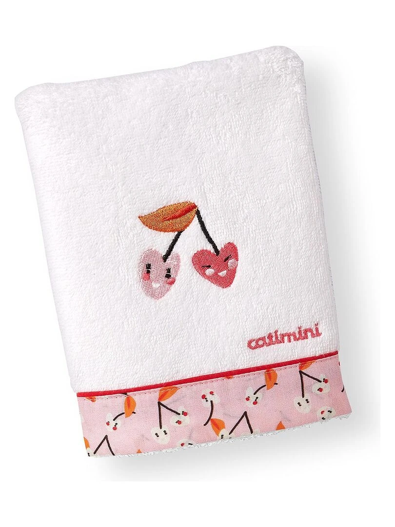 Gant eponge fille Escapade Kawaii 15x21 cm 100% Coton 400 GSM Blanc Blanc