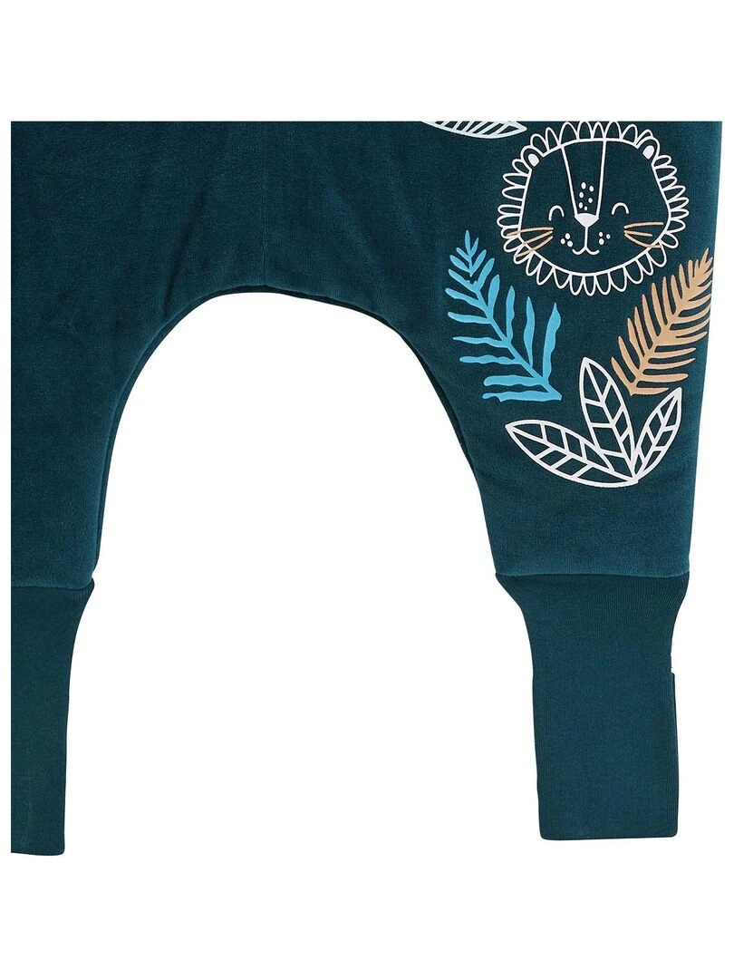 Turbulette d'hiver en velours avec pieds retroussables et manches amovibles Borneo   Bleu