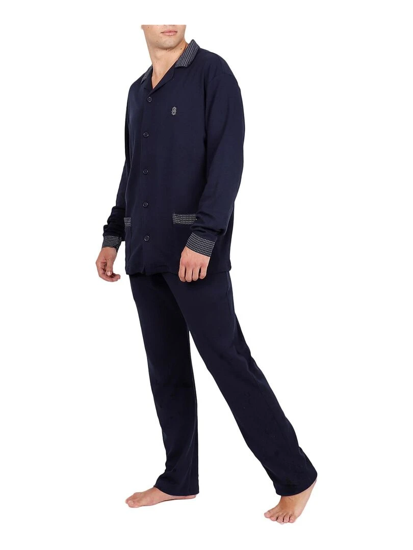 Tenue d'intérieur pyjama pantalon chemise Mazarine   Bleu marine