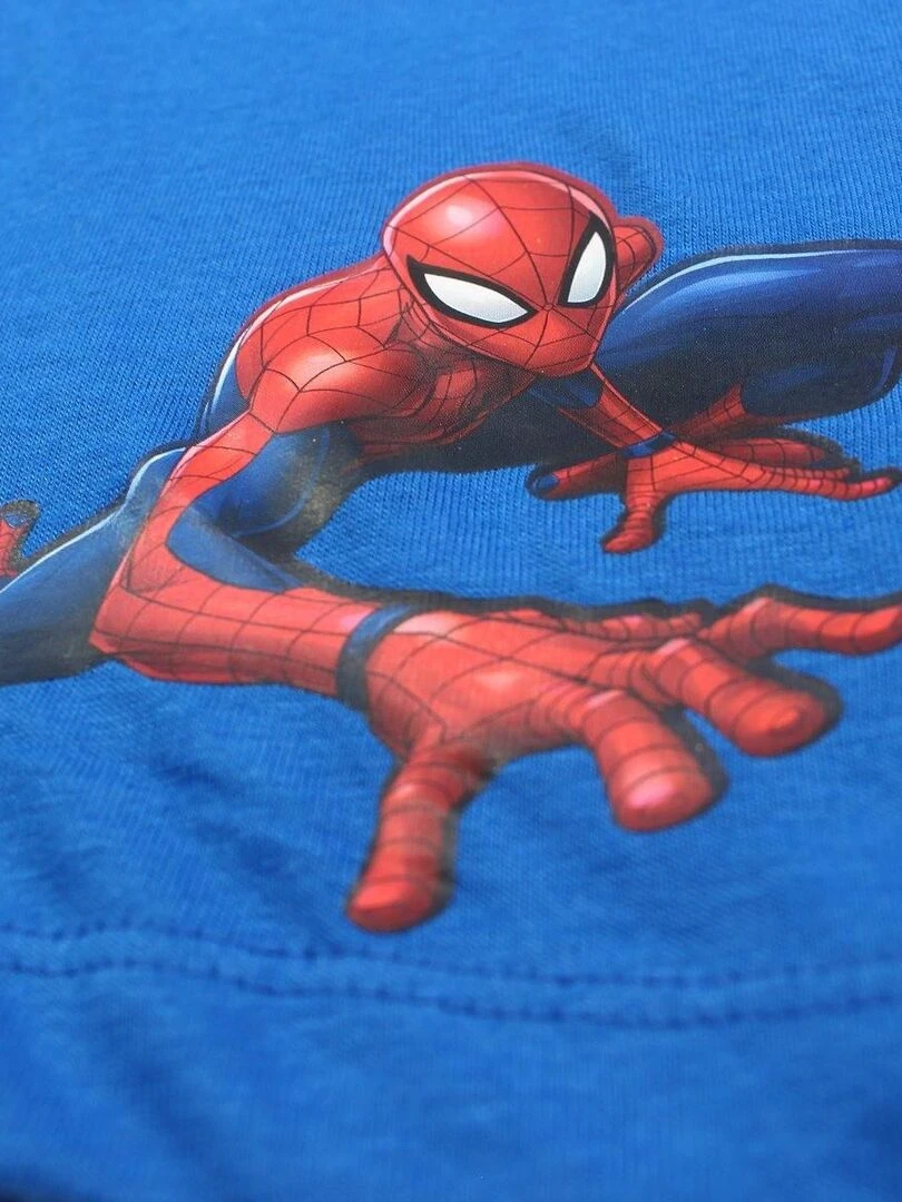 Spiderman   Ensemble T shirt short garçon Imprimé Spiderman   Bleu