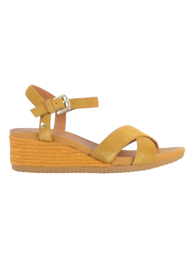 Sandale Compensée Cuir Geox Ischia D02HHC 00022 Marron