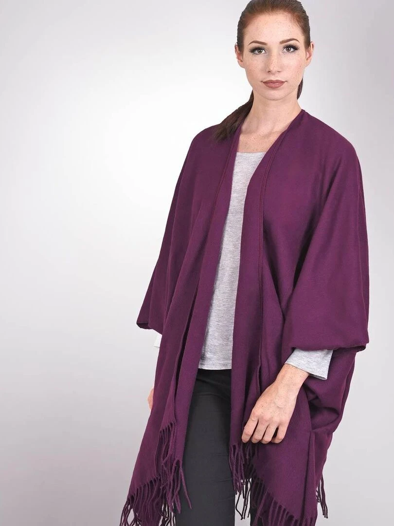 Poncho poches Casa Fabriqué en France Violet prune