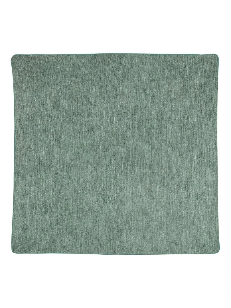 Housse de coussin passepoilée Effet velours Argent