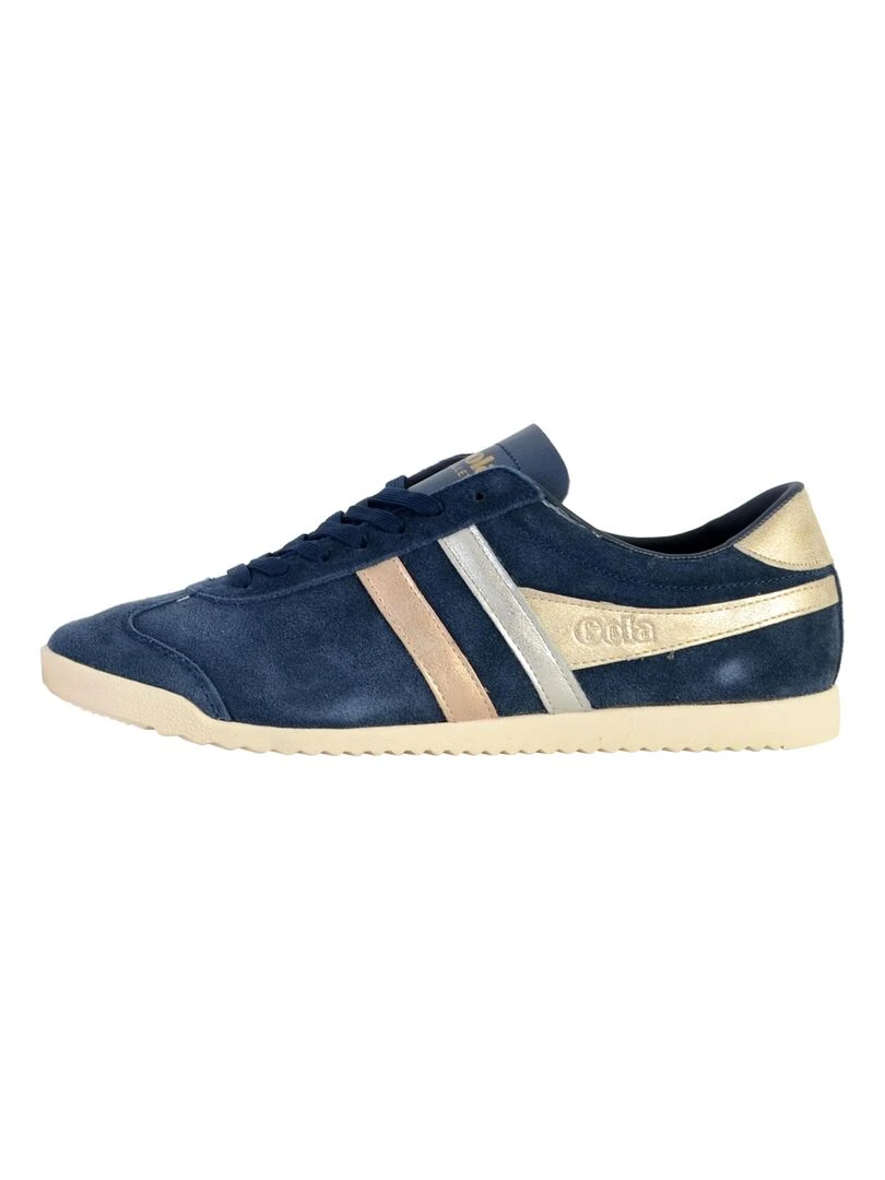 Basket Cuir Gola Bullet Mirror Trident Bleu marine