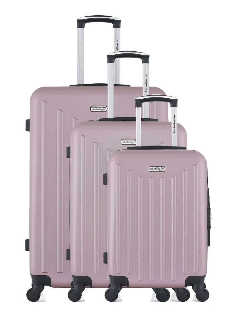 AMERICAN TRAVEL SET DE 3 VALISES RIGIDES BROOKLYN Rose