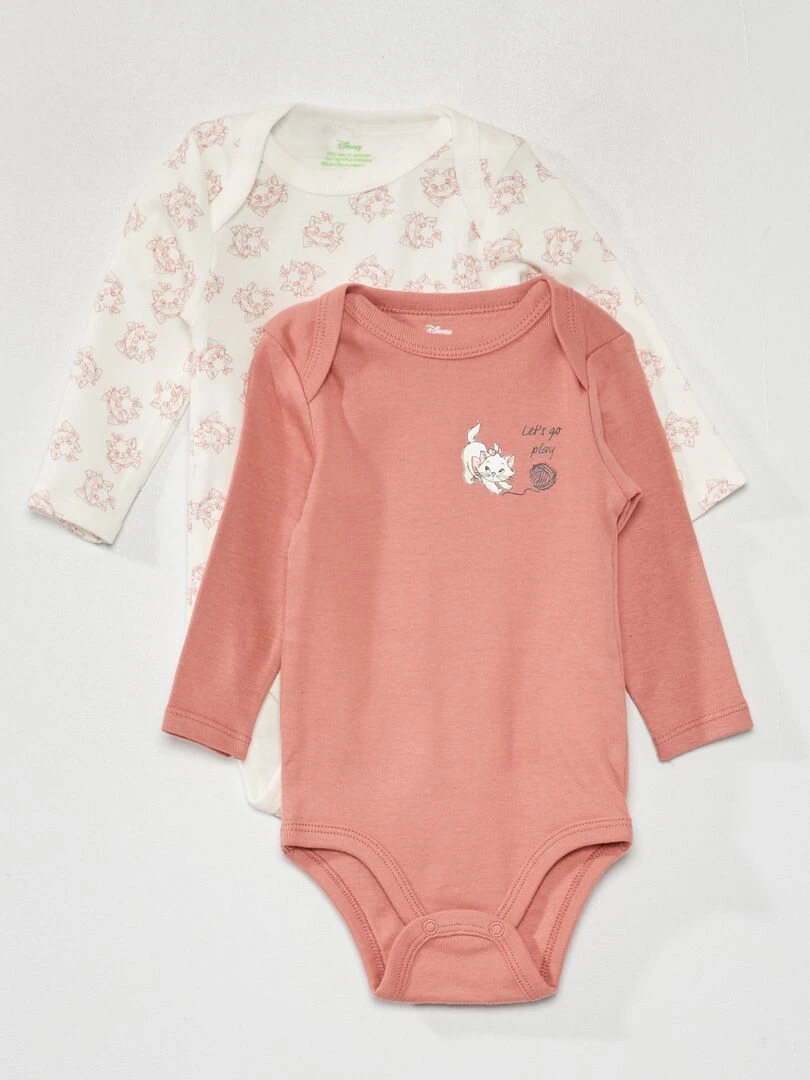 Lot de 2 bodies Blanc/rose